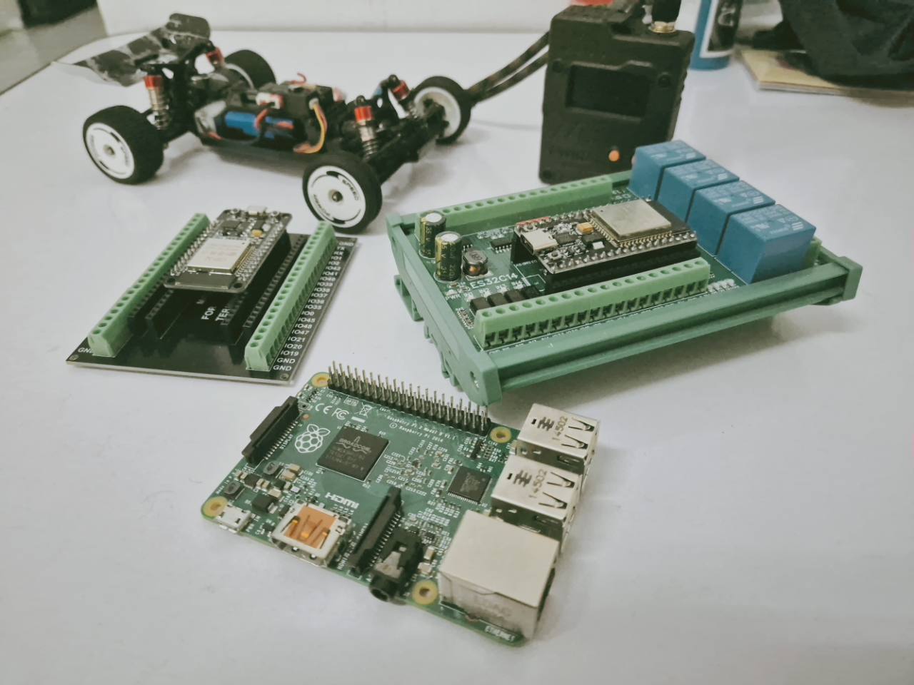 ESP32 and Raspberry Pi PLC hardware development setup